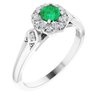 14K White Emerald and .10 CTW Diamond Ring Ref 11925770